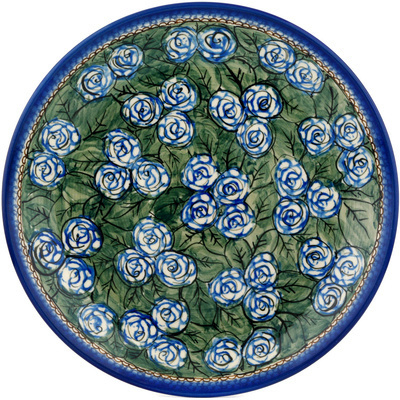 Polish Pottery Dinner Plate 10&frac12;-inch Blue Cabbage Patch UNIKAT