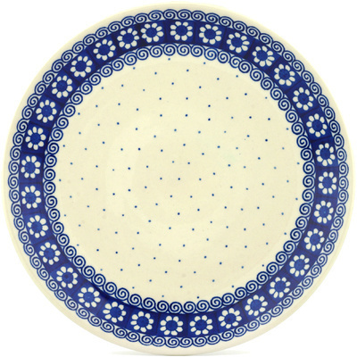 Polish Pottery Dinner Plate 10&frac12;-inch Blue Flowers And Lace