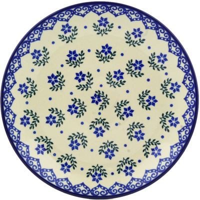 Polish Pottery Dinner Plate 10&frac12;-inch Blue Holly
