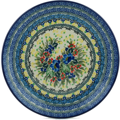 Polish Pottery Dinner Plate 10&frac12;-inch Blue In The Wreath UNIKAT