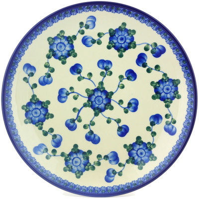 Polish Pottery Dinner Plate 10&frac12;-inch Blue Poppies