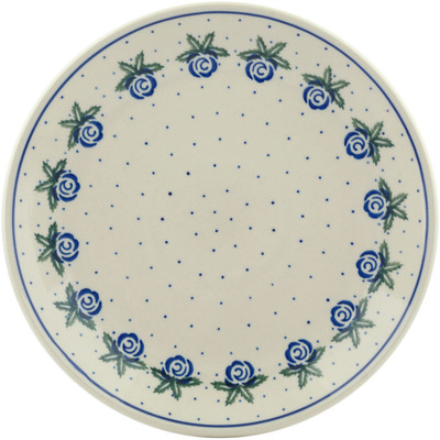 Polish Pottery Dinner Plate 10&frac12;-inch Blue Rose