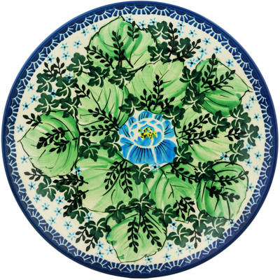 Polish Pottery Dinner Plate 10&frac12;-inch Blue Rose Medley UNIKAT