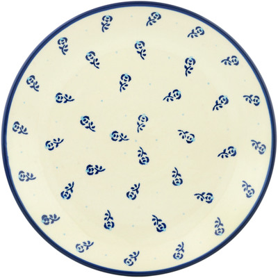 Polish Pottery Dinner Plate 10&frac12;-inch Blue Spring Roses