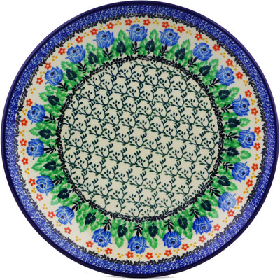 Polish Pottery Dinner Plate 10&frac12;-inch Blue Spring Wreath UNIKAT