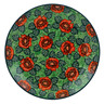 Polish Pottery Dinner Plate 10&frac12;-inch Bold Red Sunflower UNIKAT