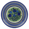 Polish Pottery Dinner Plate 10&frac12;-inch Brilliant Blue Rose UNIKAT