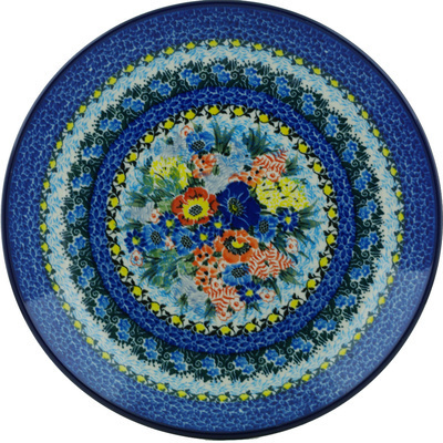 Polish Pottery Dinner Plate 10&frac12;-inch Brilliant Blue UNIKAT