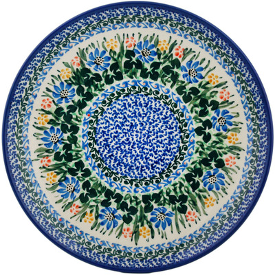 Polish Pottery Dinner Plate 10&frac12;-inch Burst Of Flowers UNIKAT