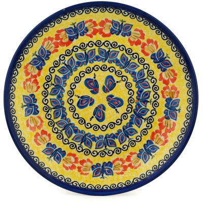 Polish Pottery Dinner Plate 10&frac12;-inch Butterfly Oasis UNIKAT