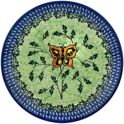 Polish Pottery Dinner Plate 10&frac12;-inch Butterfly Vines UNIKAT