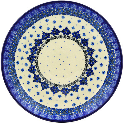 Polish Pottery Dinner Plate 10&frac12;-inch Cobalt Daisies
