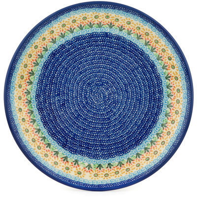 Polish Pottery Dinner Plate 10&frac12;-inch Daisies On The Shore