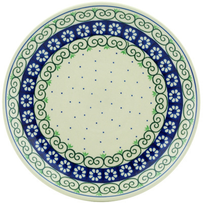 Polish Pottery Dinner Plate 10&frac12;-inch Daisy Chain