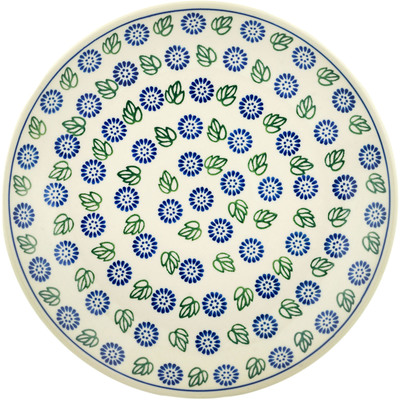 Polish Pottery Dinner Plate 10&frac12;-inch Daisy Leaves