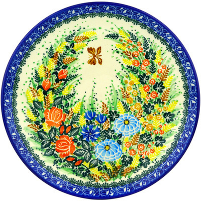 Polish Pottery Dinner Plate 10&frac12;-inch Eden Blooms UNIKAT