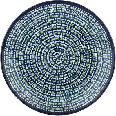Polish Pottery Dinner Plate 10&frac12;-inch Emerald Mosaic