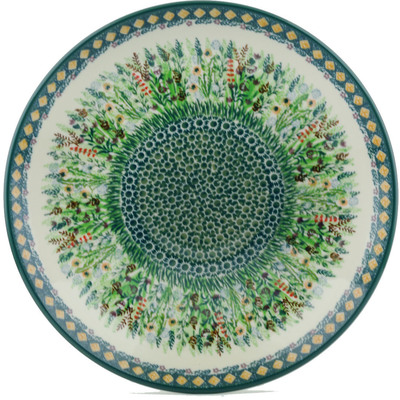 Polish Pottery Dinner Plate 10&frac12;-inch Evergreen Field UNIKAT