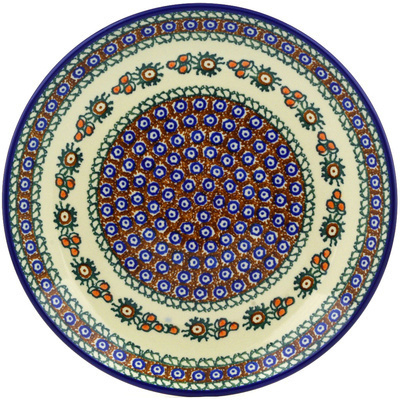 Polish Pottery Dinner Plate 10&frac12;-inch Fall Peacock UNIKAT