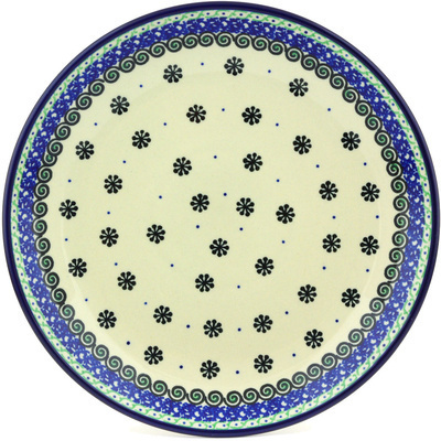 Polish Pottery Dinner Plate 10&frac12;-inch Falling Snowflakes