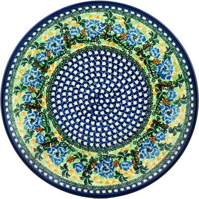 Polish Pottery Dinner Plate 10&frac12;-inch Floral Whimsy UNIKAT