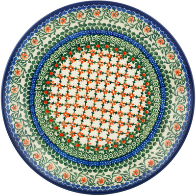 Polish Pottery Dinner Plate 10&frac12;-inch Flower Basket UNIKAT