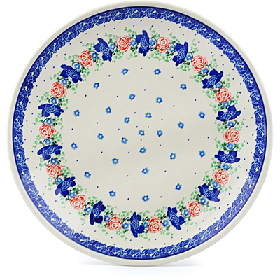 Polish Pottery Dinner Plate 10&frac12;-inch Flower Passion