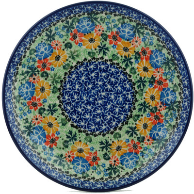 Polish Pottery Dinner Plate 10&frac12;-inch Garden Wreath UNIKAT