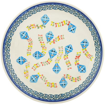 Polish Pottery Dinner Plate 10&frac12;-inch Happy Kites Kids