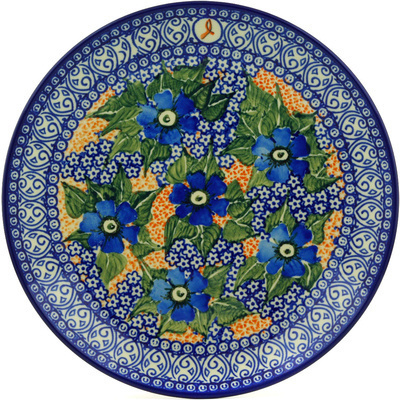 Polish Pottery Dinner Plate 10&frac12;-inch Hope Flower UNIKAT