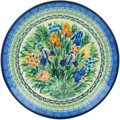 Polish Pottery Dinner Plate 10&frac12;-inch Iris Splendor UNIKAT