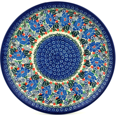 Polish Pottery Dinner Plate 10&frac12;-inch Lotus Stars UNIKAT