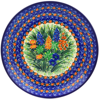 Polish Pottery Dinner Plate 10&frac12;-inch Lupine Pasture UNIKAT