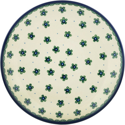 Polish Pottery Dinner Plate 10&frac12;-inch Paper Flowers