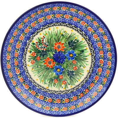 Polish Pottery Dinner Plate 10&frac12;-inch Peaceful Meadow UNIKAT