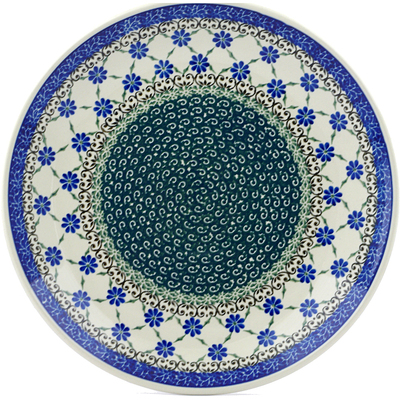 Polish Pottery Dinner Plate 10&frac12;-inch Quilted Diasy
