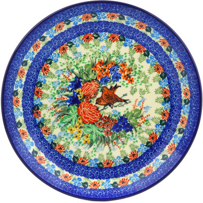 Polish Pottery Dinner Plate 10&frac12;-inch Red Bird Splendor UNIKAT