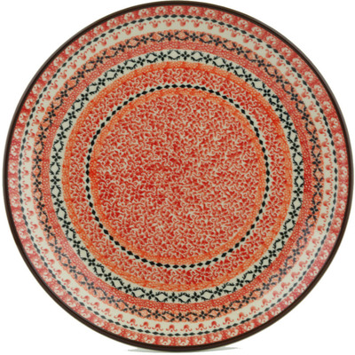 Polish Pottery Dinner Plate 10&frac12;-inch Red Sea UNIKAT