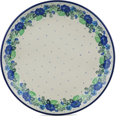 Polish Pottery Dinner Plate 10&frac12;-inch Ring Of Blue UNIKAT