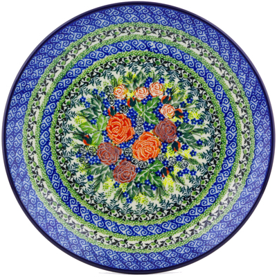 Polish Pottery Dinner Plate 10&frac12;-inch Rose Garden UNIKAT