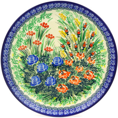 Polish Pottery Dinner Plate 10&frac12;-inch Rose Meadow UNIKAT