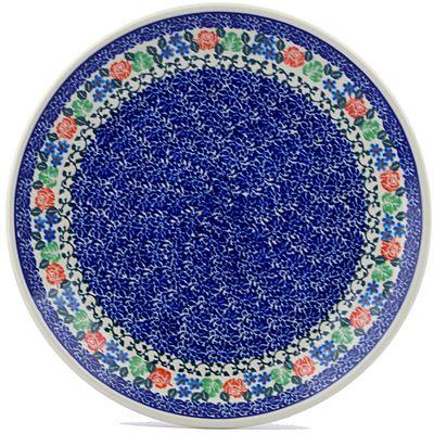 Polish Pottery Dinner Plate 10&frac12;-inch Roses And Wildflowers