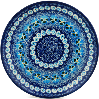 Polish Pottery Dinner Plate 10&frac12;-inch Splendid In Blue UNIKAT
