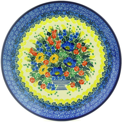 Polish Pottery Dinner Plate 10&frac12;-inch Splendid Vase UNIKAT