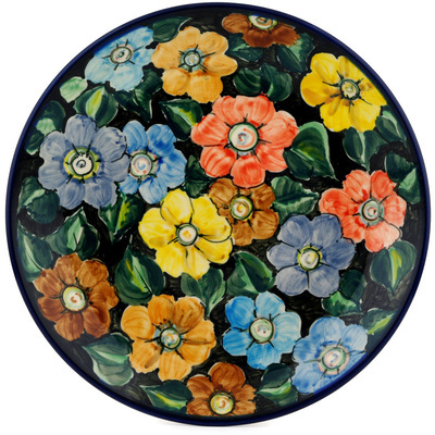 Polish Pottery Dinner Plate 10&frac12;-inch Springtime Flowers UNIKAT