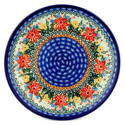 Polish Pottery Dinner Plate 10&frac12;-inch Starflower Basket UNIKAT