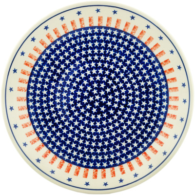 Polish Pottery Dinner Plate 10&frac12;-inch Stars And Stripes