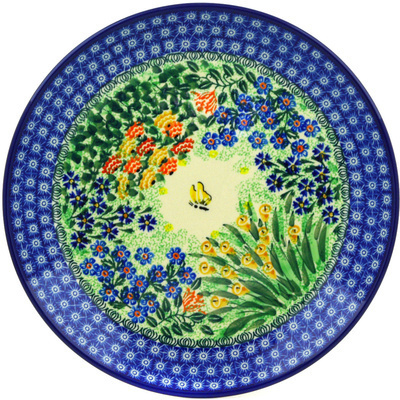 Polish Pottery Dinner Plate 10&frac12;-inch Through The Garden Window UNIKAT