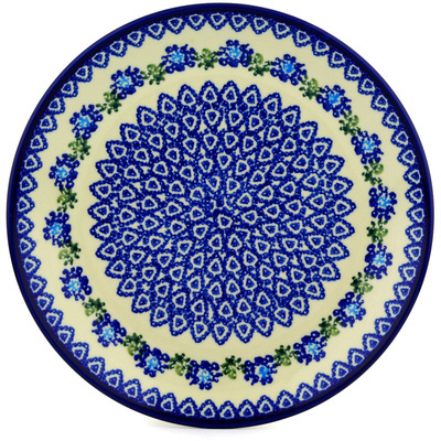 Polish Pottery Dinner Plate 10&frac12;-inch Triangle Peacock