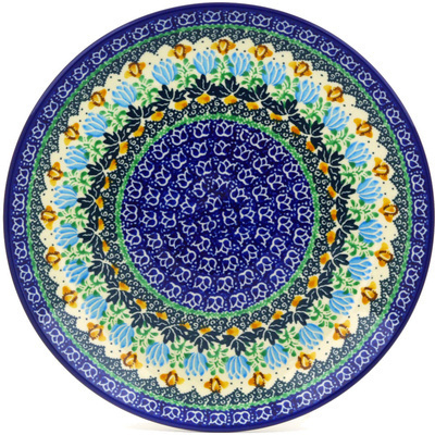 Polish Pottery Dinner Plate 10&frac12;-inch Tulips Of The Valley UNIKAT